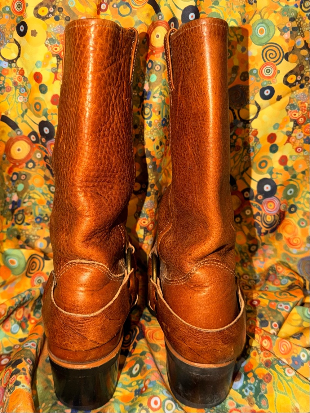 Frye 12R Harness Boot in Cognac Leather with Black Soles, Vintage 2004 - Picture 13 of 16